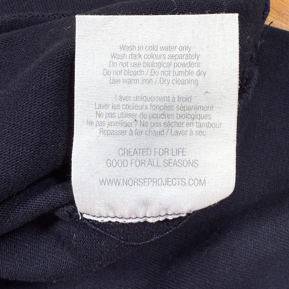 Norse Projects Medium Ruben Colour Block Long Sleeve Polo Shirt Navy White Mens - Picture 8 of 9